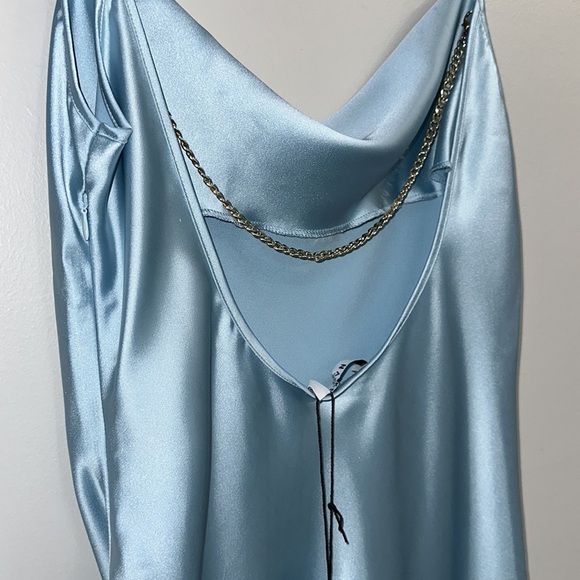 NWT ASOS NA-KD Satin Midi Dress dusty blue - Picture 8 of 10